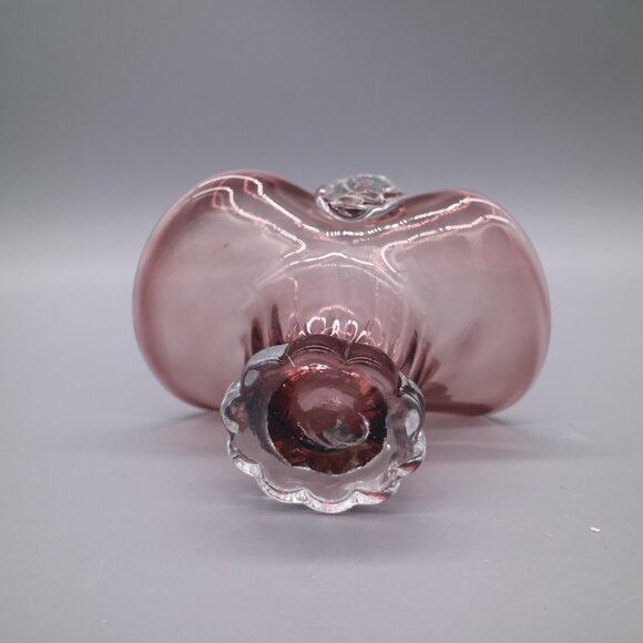 Pair of (2) Amethyst Purple Glass Baskets | Art Glass | Mid Century Decor MCM - Picture 8 of 9